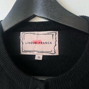 Lingua Franca Black Cashmere Cardigan